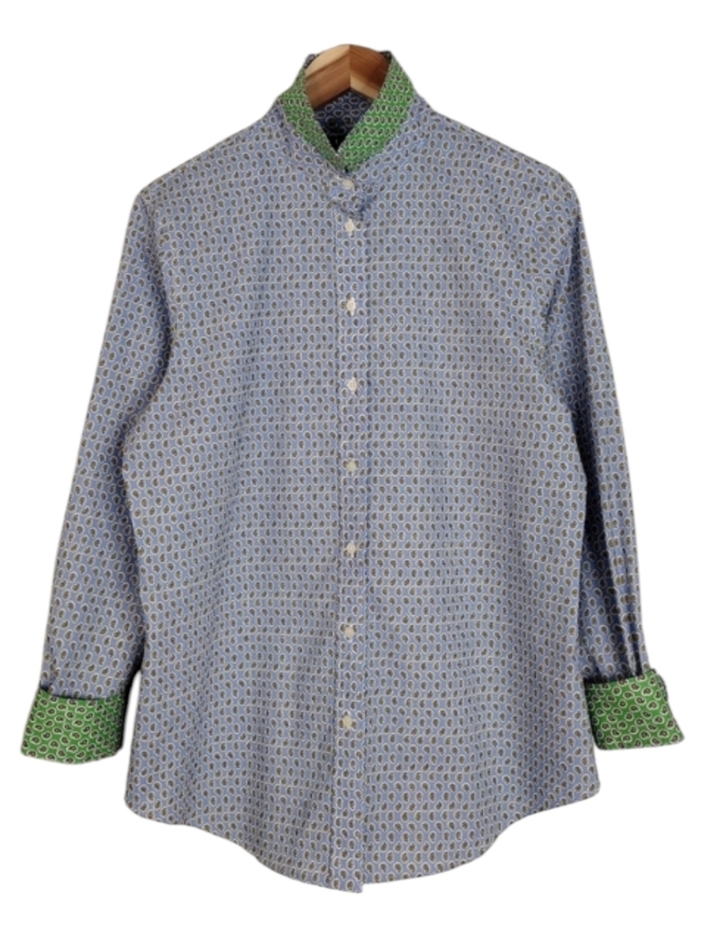 Lauren Ralph Lauren Black Label Paisley Stretch Casual Button Down Shirt Sz L